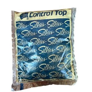 Silkies Control Top Hose Support Legs Navy Blue Medium Tights Made in USA 070207